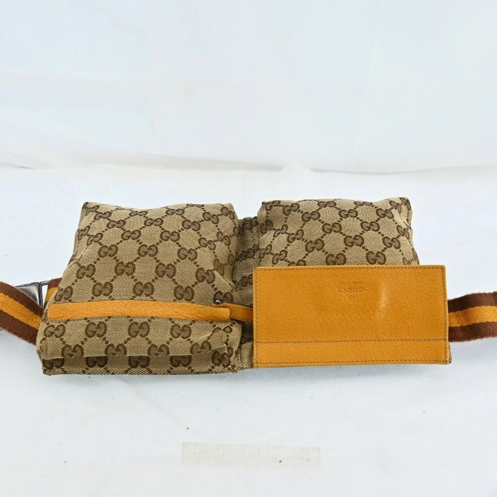 AUTHENTIC GUCCI GG Canvas Waist bag Beige Yellow bsj580-110825 - Picture 5 of 16